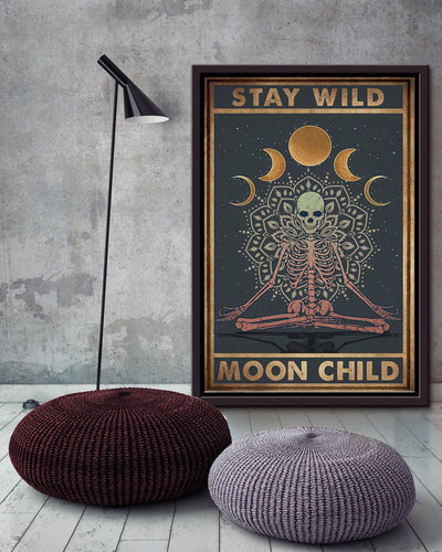 Stay Wild Moon Child Keep Calming Quote Wall Art Gift For Yoga Girl Meditation Lover 10 Framed Canvas Framed Prints, Canvas