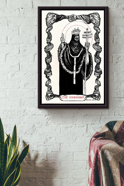 The Hierophant Tarot Card Poster Framed Matte Canvas