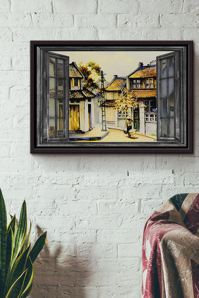 Old Quarter Art Poster n Framed Matte Canvas