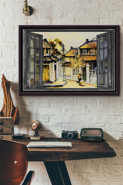 Old Quarter Art Poster n Framed Matte Canvas