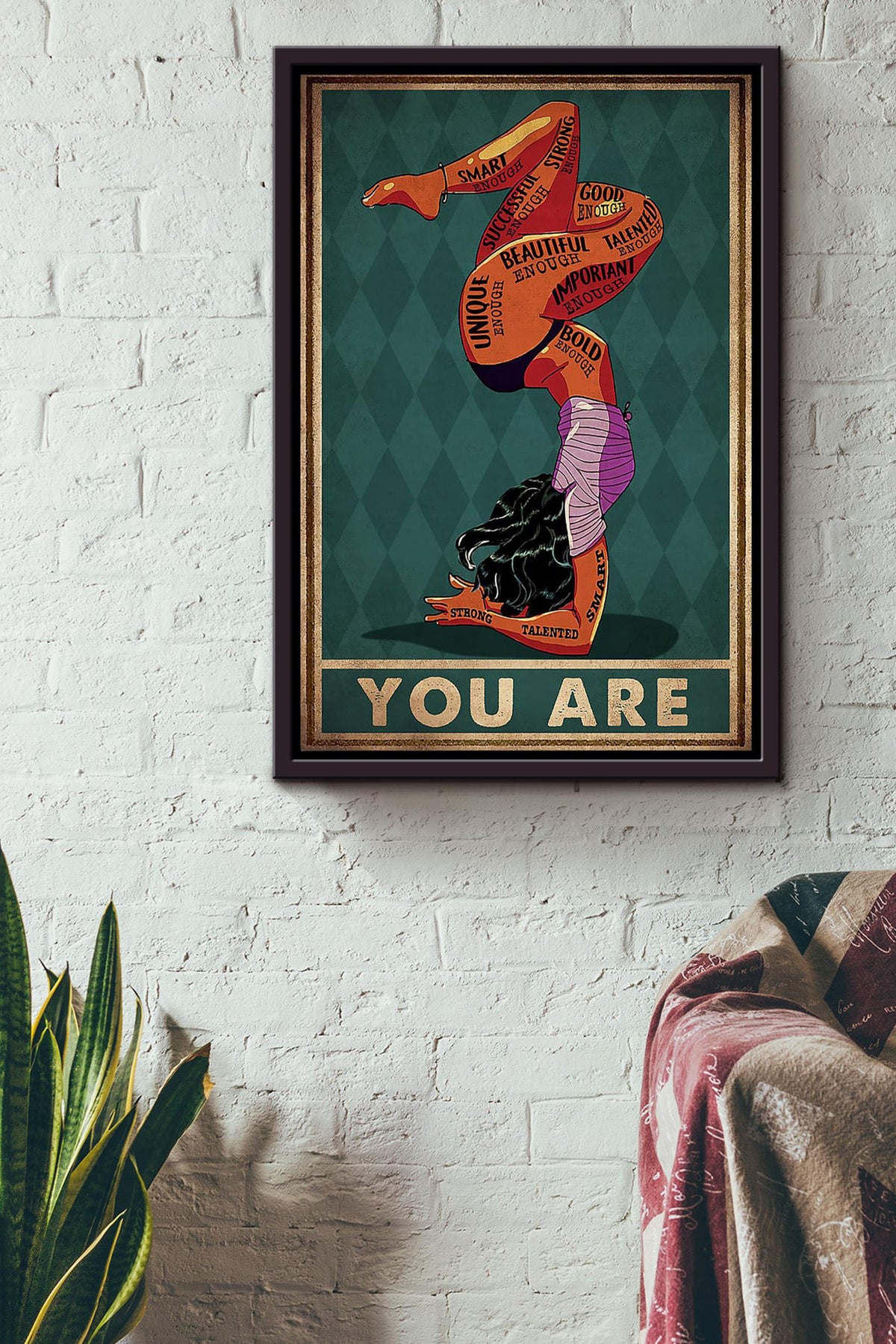Yoga Girl You Are Special Motivation Quote Wall Art For Home Decor Housewarming Framed Canvas Framed Prints, Canvas