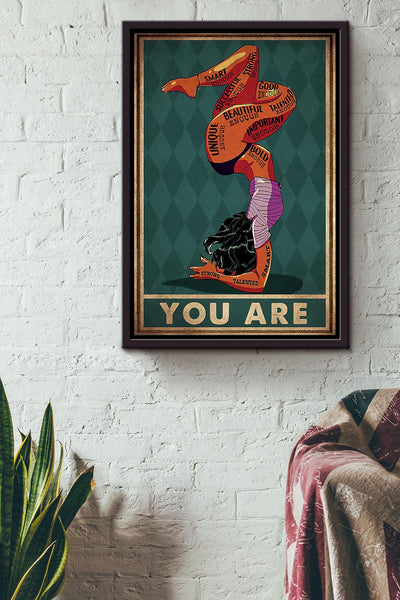 Yoga Girl You Are Special Motivation Quote Wall Art For Home Decor Housewarming Framed Canvas Framed Prints, Canvas