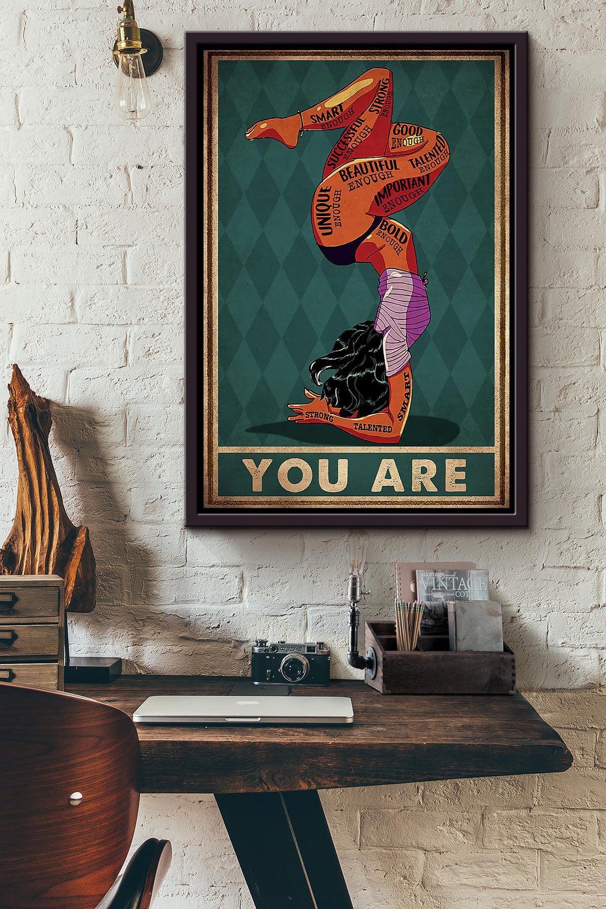 Yoga Girl You Are Special Motivation Quote Wall Art For Home Decor Housewarming Framed Canvas Framed Prints, Canvas