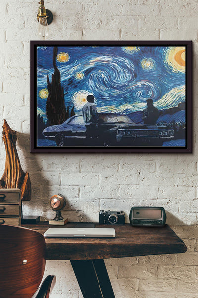 Supernatural Starry Night Poster n Framed Matte Canvas