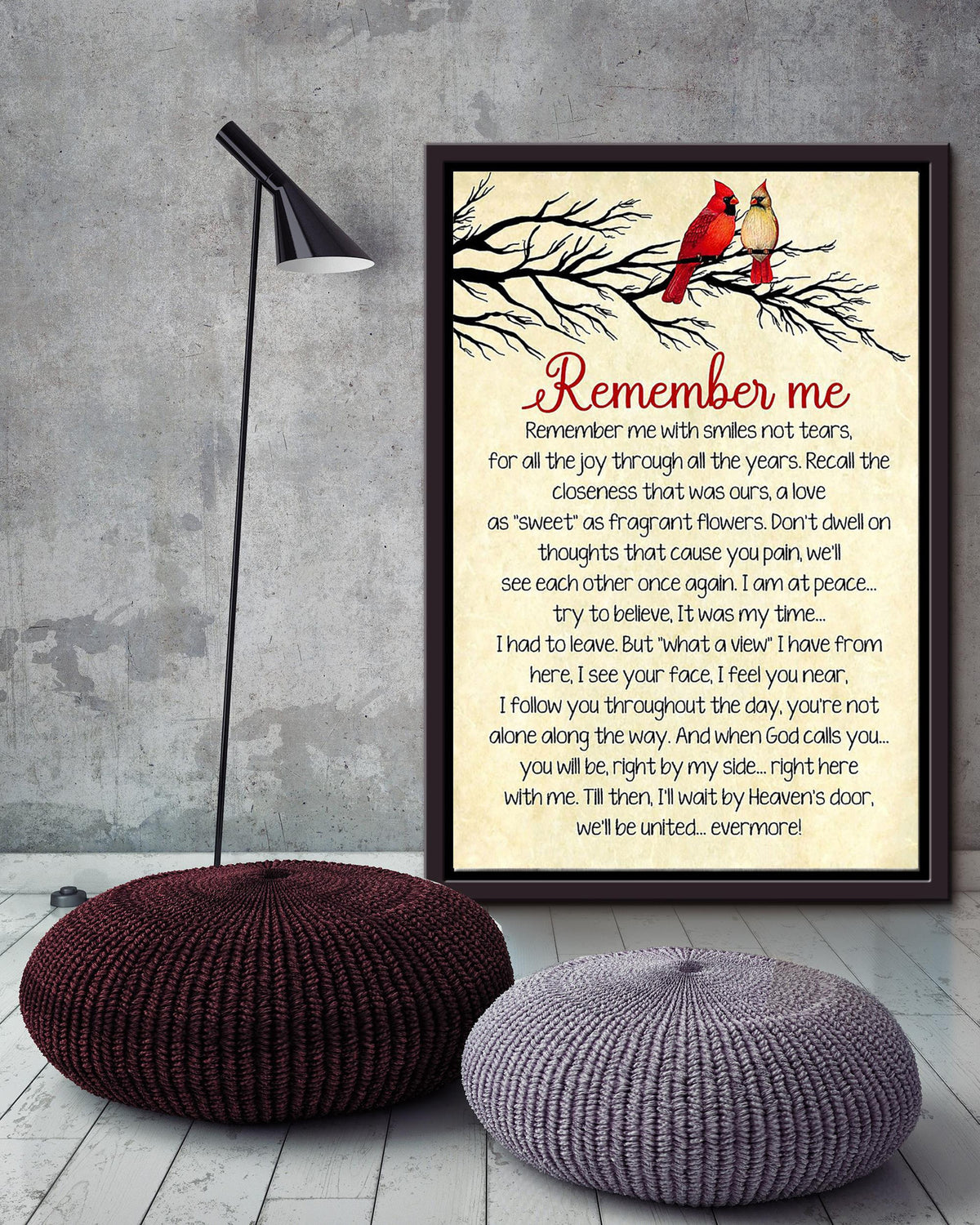 Remember Me Message Wall Art For Couple Valentine Framed Matte Canvas Framed Prints, Canvas