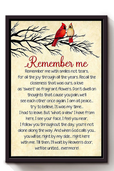 Remember Me Message Wall Art For Couple Valentine Framed Matte Canvas Framed Prints, Canvas
