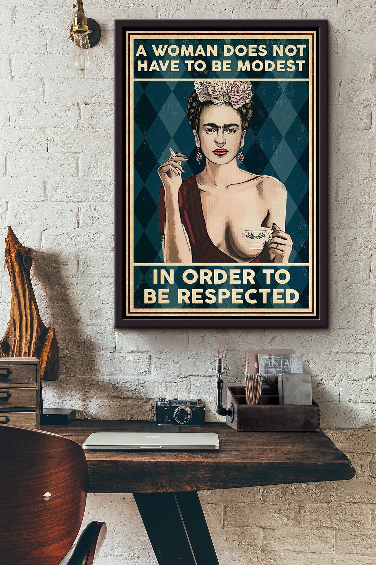 Respected Women Girls Wall Decor Gift For International Women Day Home Decor Girlfriend Valentine Day Framed Canvas