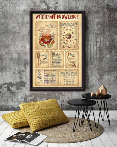 Witch Witchcraft Knowledge Halloween Wall Decor Gift For Pumpkin Carving Ideas Halloween Decorations Framed Canvas