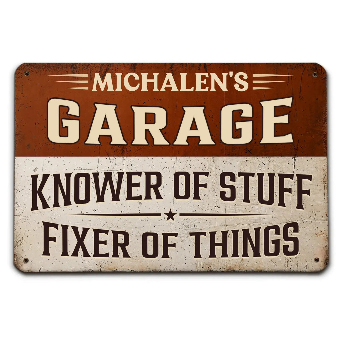 Personalized Garage Knower Of Stuff Fixer Of Things Personalized Metal Sign Custom Garage Sign Mechanic Gift for Dad Wall Decor