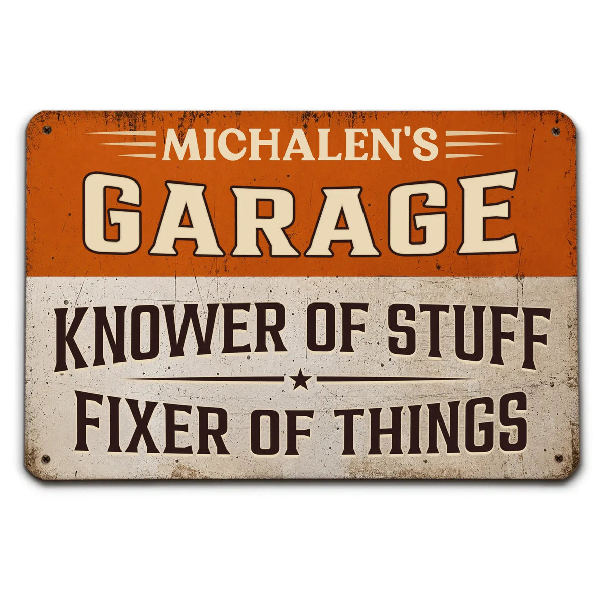 Personalized Garage Knower Of Stuff Fixer Of Things Personalized Metal Sign Custom Garage Sign Mechanic Gift for Dad Wall Decor