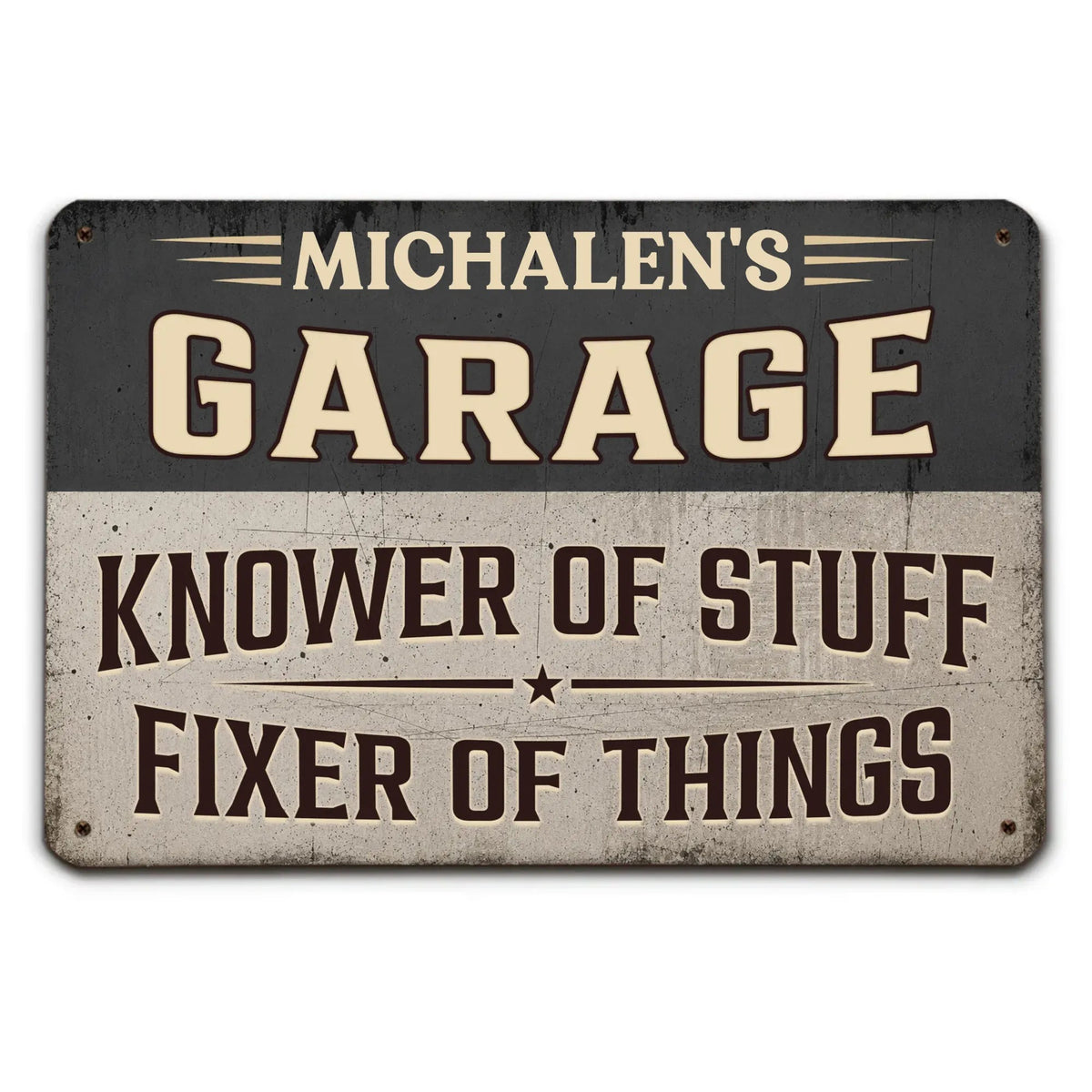 Personalized Garage Knower Of Stuff Fixer Of Things Personalized Metal Sign Custom Garage Sign Mechanic Gift for Dad Wall Decor