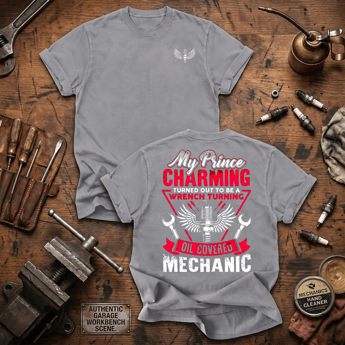 My Prince Charming Turned Out Printed T Shirt Mechanic Wife Gift Auto Mechanic Shirt Automotive Technician Graphic Tee