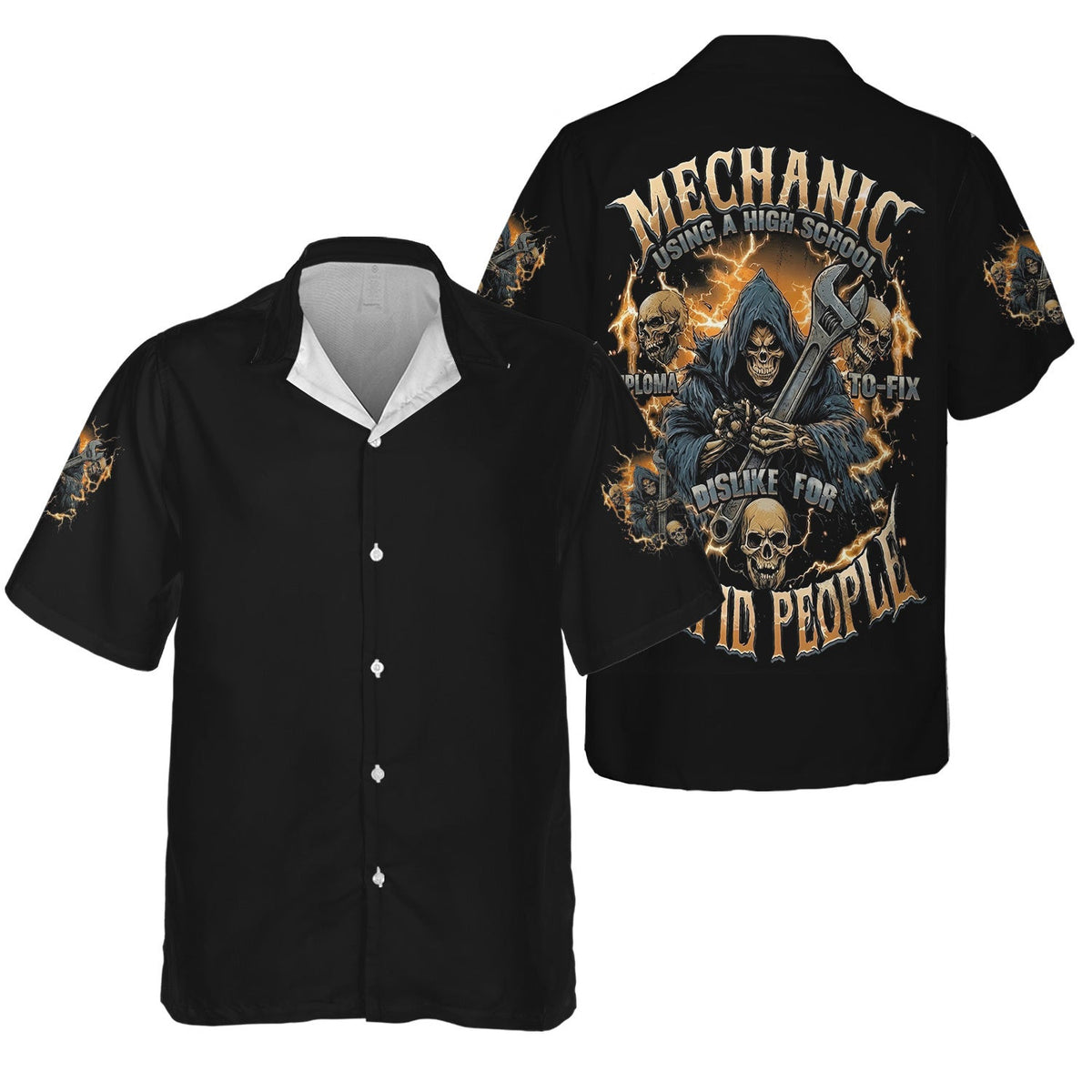 Mechanic T Shirt, Funny Mechanic Hoodie Using a High School Diploma to Fix Stupid People, Gift for Mechanic Dad Husband