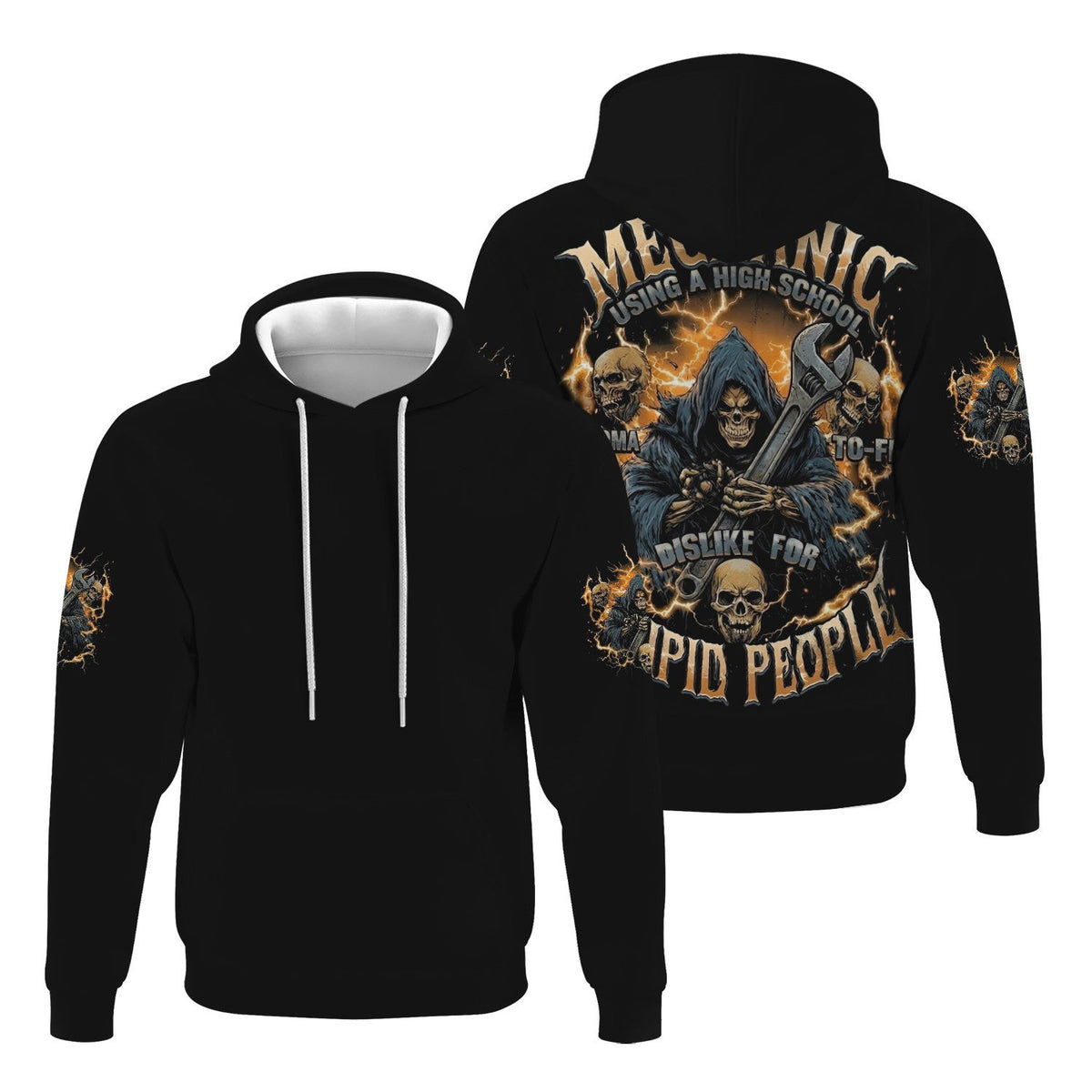 Mechanic T Shirt, Funny Mechanic Hoodie Using a High School Diploma to Fix Stupid People, Gift for Mechanic Dad Husband