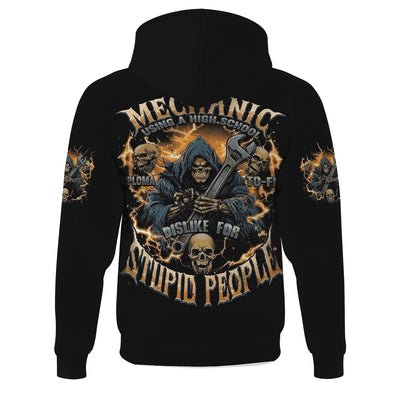 Mechanic T Shirt, Funny Mechanic Hoodie Using a High School Diploma to Fix Stupid People, Gift for Mechanic Dad Husband