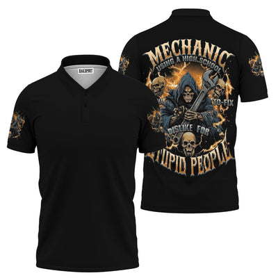 Mechanic T Shirt, Funny Mechanic Hoodie Using a High School Diploma to Fix Stupid People, Gift for Mechanic Dad Husband