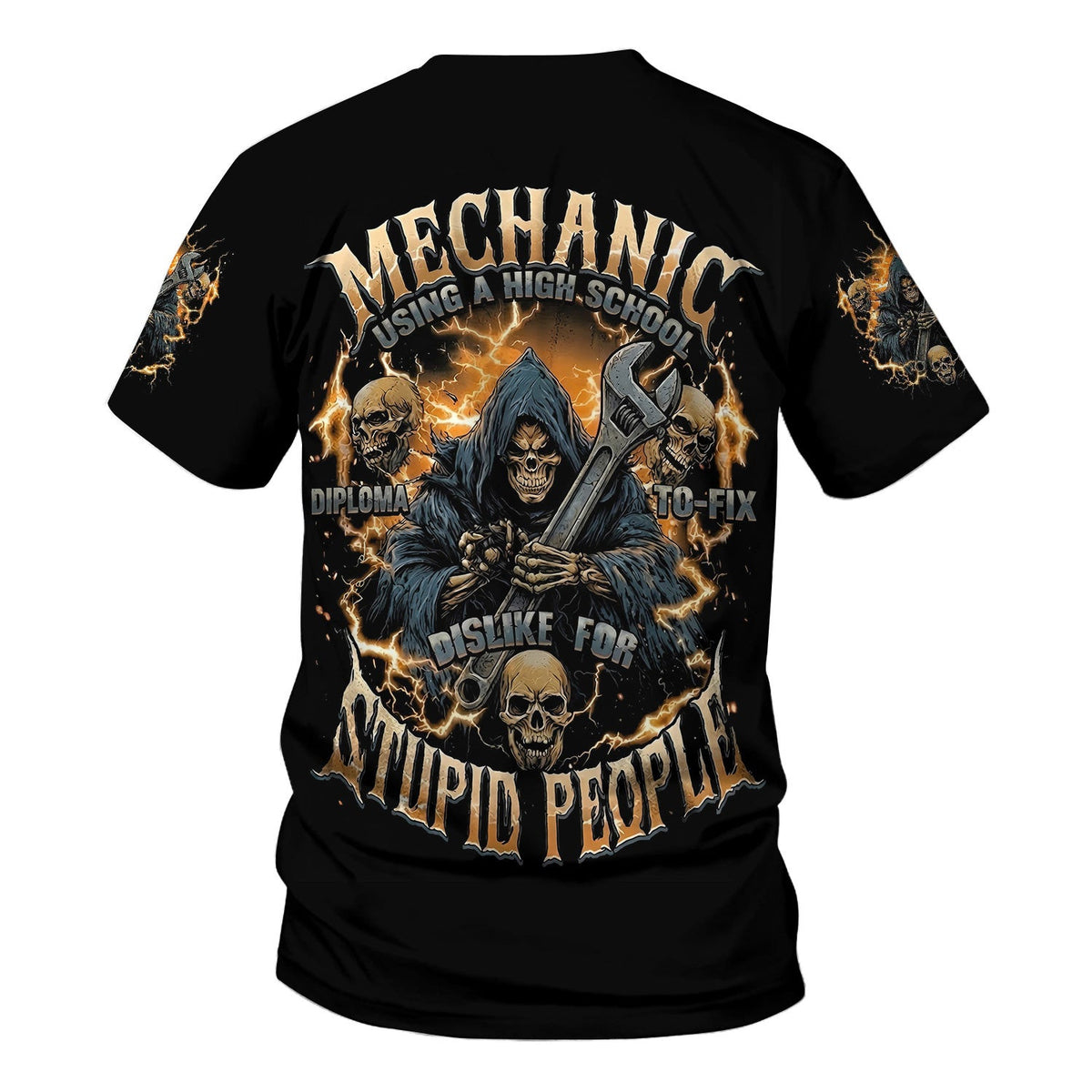 Mechanic T Shirt, Funny Mechanic Hoodie Using a High School Diploma to Fix Stupid People, Gift for Mechanic Dad Husband