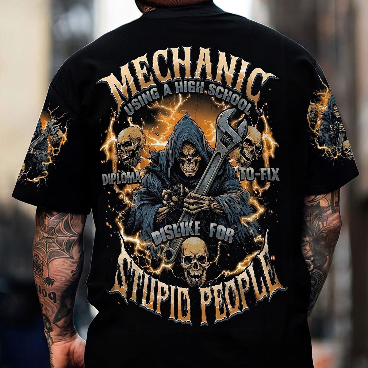 Mechanic T Shirt, Funny Mechanic Hoodie Using a High School Diploma to Fix Stupid People, Gift for Mechanic Dad Husband