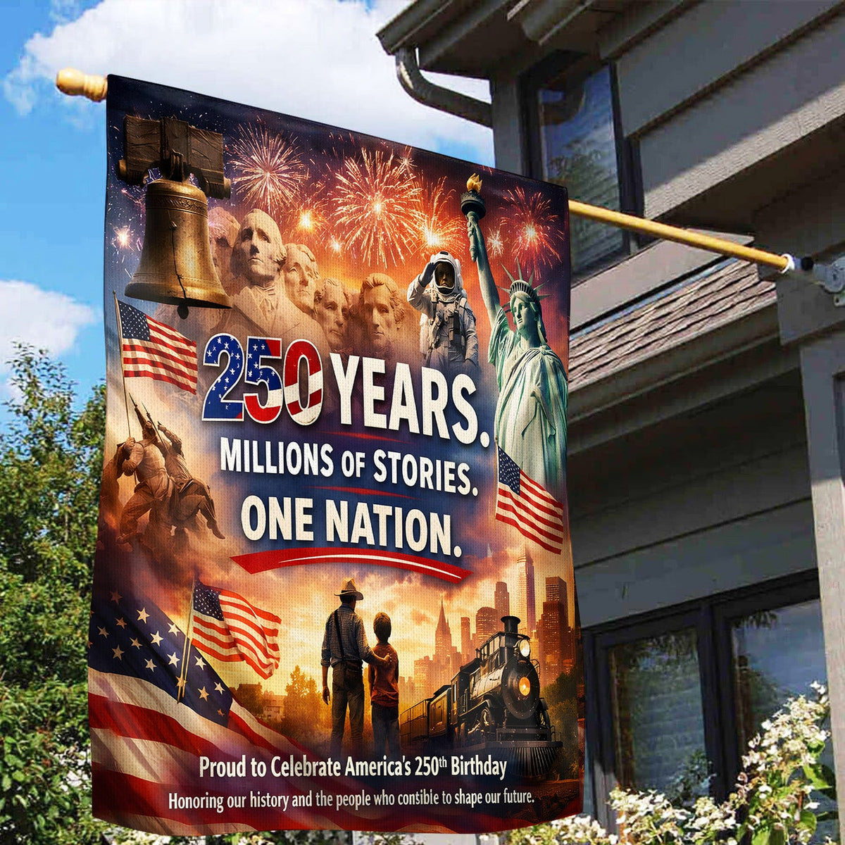 America 250th Anniversary Garden Flag, Patriotic Outdoor House Flag, 250 Years Independence Day Decor, USA Flag Gift