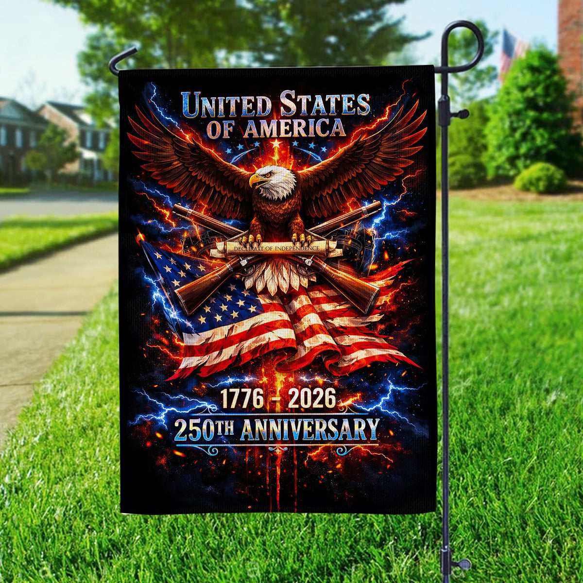 United States of America 250th Anniversary Flag 1776â€“2026, Patriotic Eagle Outdoor Garden Flag, Independence Day USA Decor