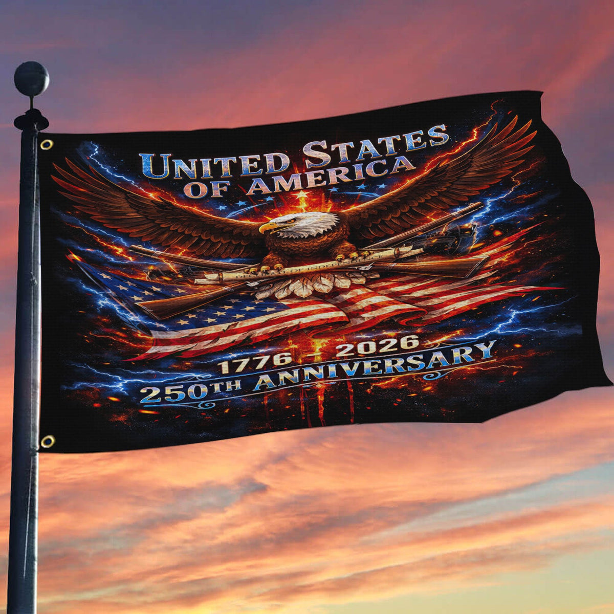 United States of America 250th Anniversary Flag 1776â€“2026, Patriotic Eagle Outdoor Garden Flag, Independence Day USA Decor