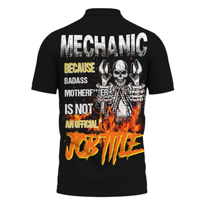Mechanic Because Badass Is Not an Official Job Title Hoodie, Funny Mechanic Skull T-Shirt, Gift for Mechanic Dad Husband