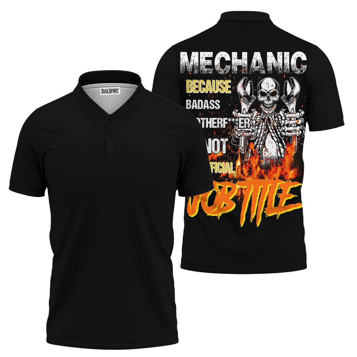 Mechanic Because Badass Is Not an Official Job Title Hoodie, Funny Mechanic Skull T-Shirt, Gift for Mechanic Dad Husband