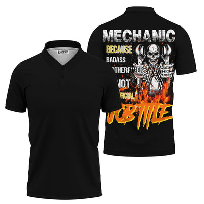 Mechanic Because Badass Is Not an Official Job Title Hoodie, Funny Mechanic Skull T-Shirt, Gift for Mechanic Dad Husband