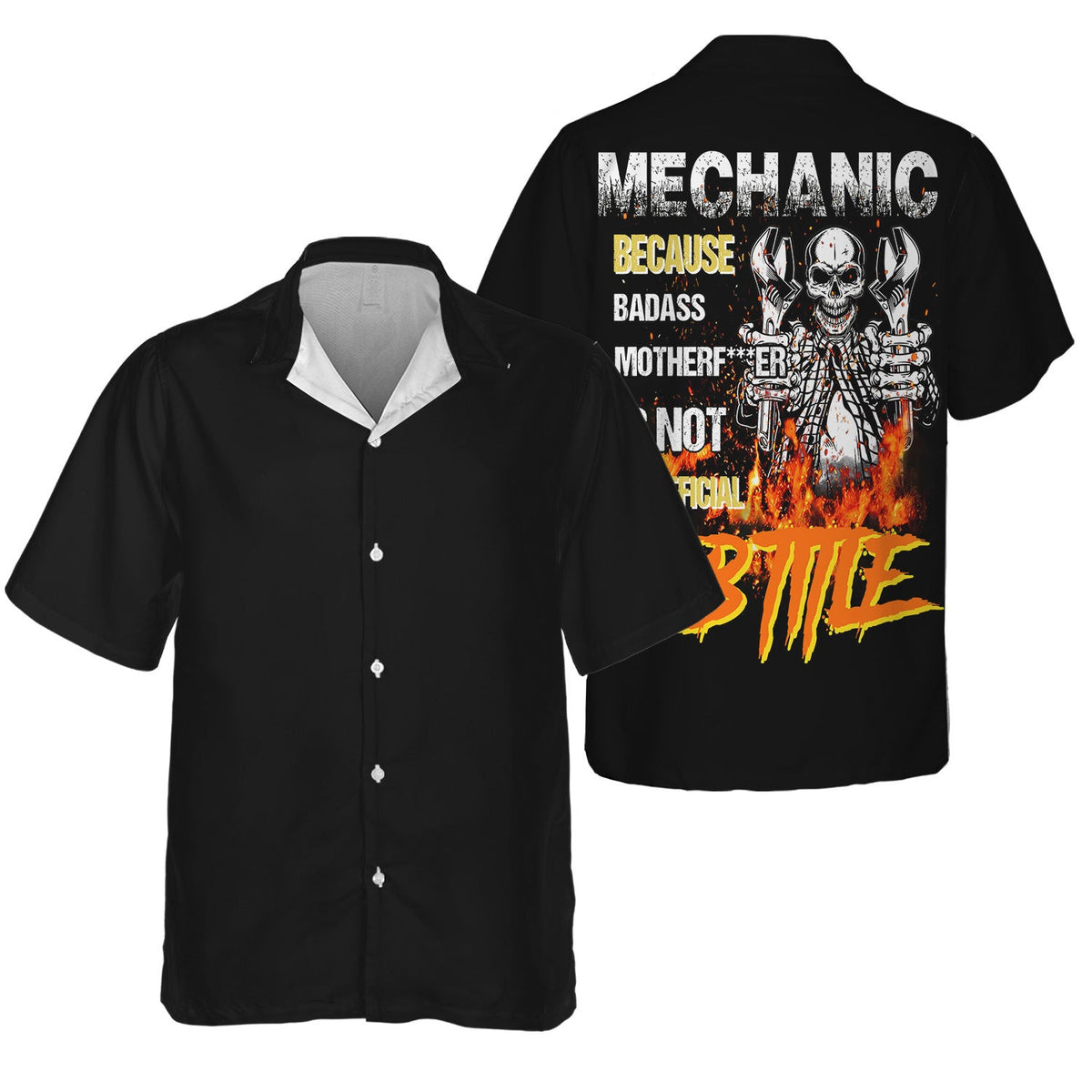Mechanic Because Badass Is Not an Official Job Title Hoodie, Funny Mechanic Skull T-Shirt, Gift for Mechanic Dad Husband