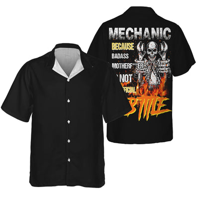 Mechanic Because Badass Is Not an Official Job Title Hoodie, Funny Mechanic Skull T-Shirt, Gift for Mechanic Dad Husband