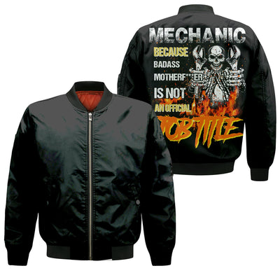 Mechanic Because Badass Is Not an Official Job Title Hoodie, Funny Mechanic Skull T-Shirt, Gift for Mechanic Dad Husband