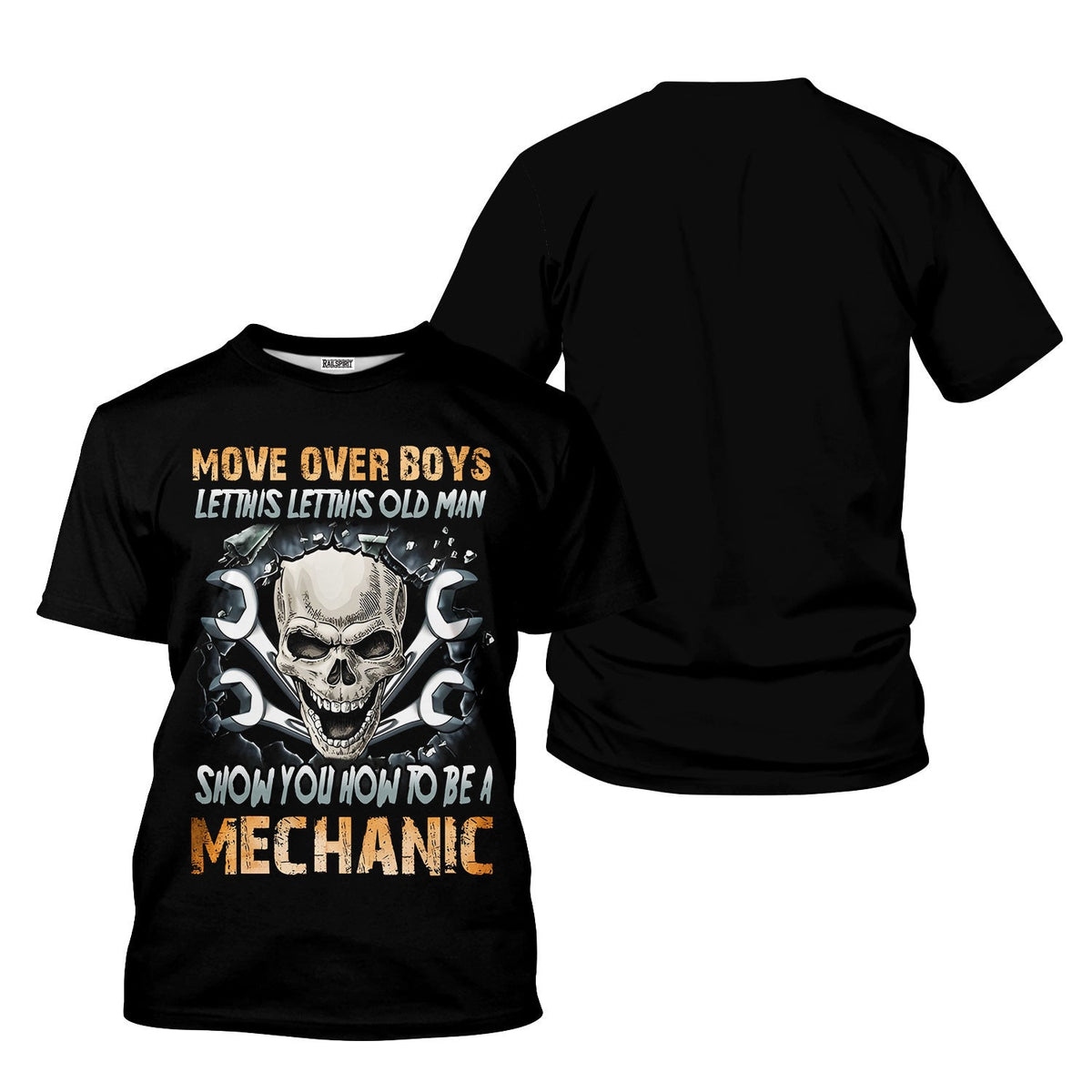 Mechanic Shirt Funny Skull Wrench Tee, Move Over Boys Let This Old Man Show You How to Be a Mechanic, Gift for Men Dad