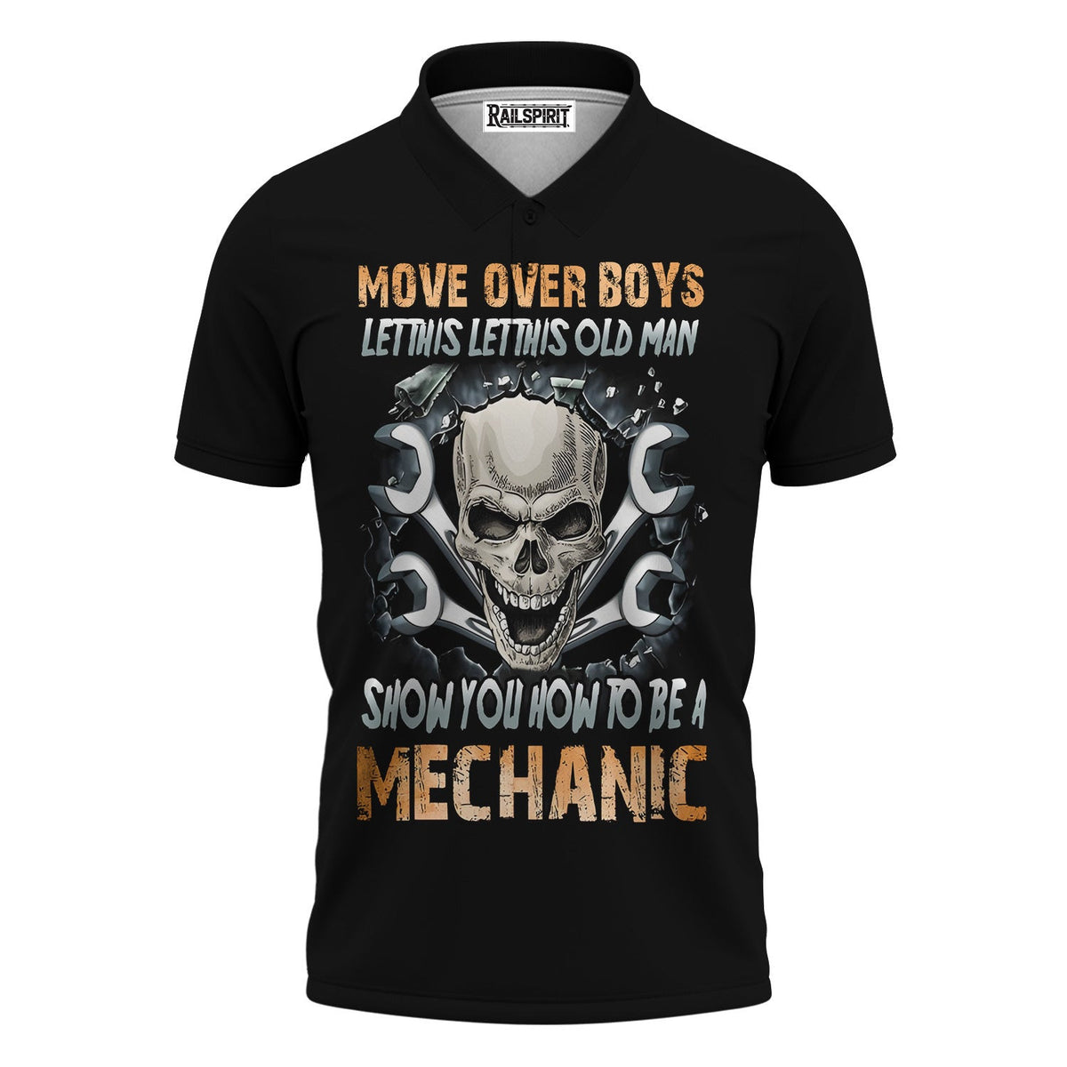 Mechanic Shirt Funny Skull Wrench Tee, Move Over Boys Let This Old Man Show You How to Be a Mechanic, Gift for Men Dad