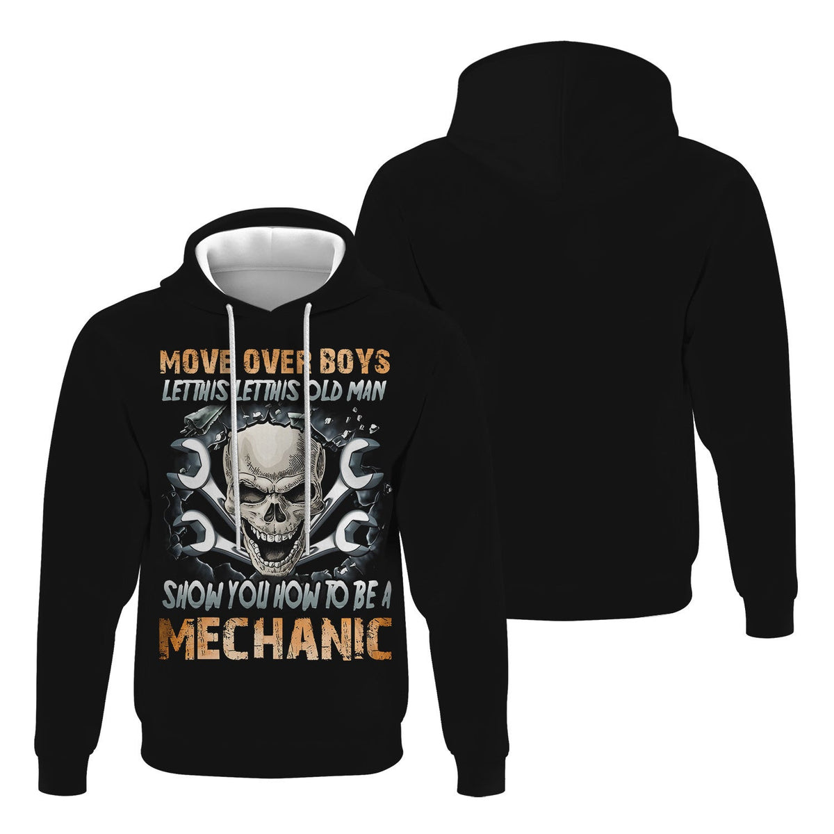 Mechanic Shirt Funny Skull Wrench Tee, Move Over Boys Let This Old Man Show You How to Be a Mechanic, Gift for Men Dad