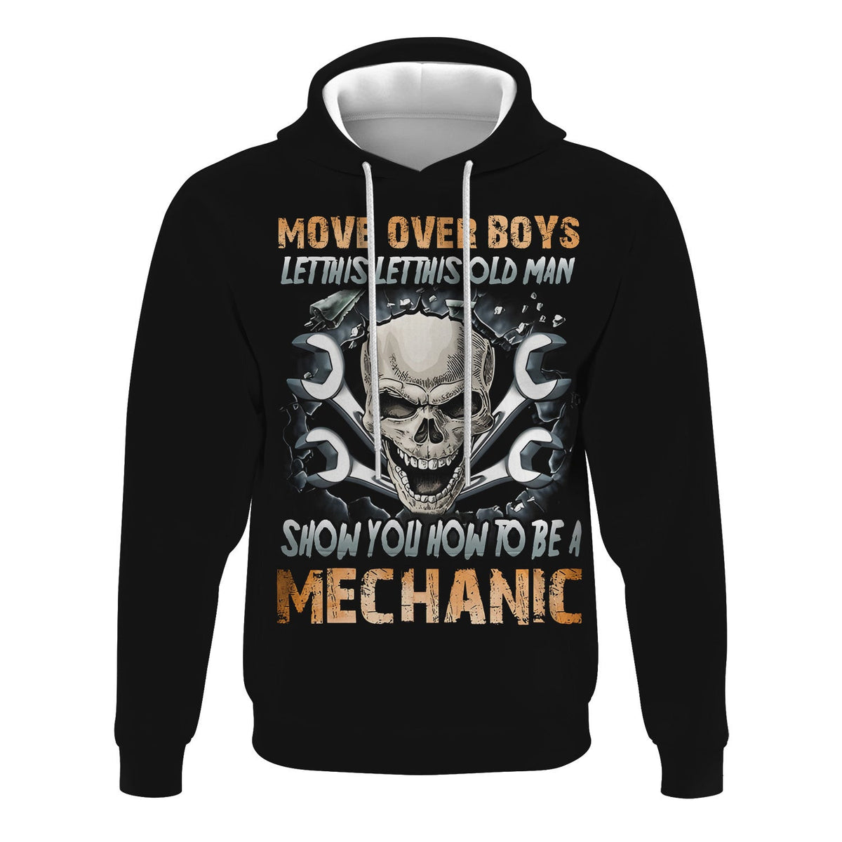 Mechanic Shirt Funny Skull Wrench Tee, Move Over Boys Let This Old Man Show You How to Be a Mechanic, Gift for Men Dad