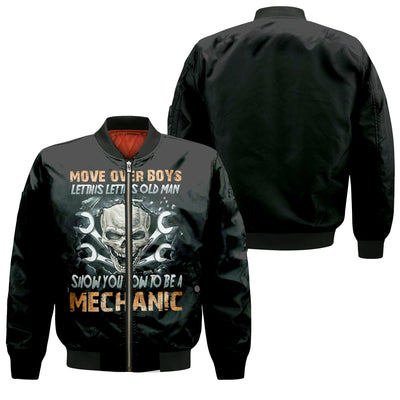 Mechanic Shirt Funny Skull Wrench Tee, Move Over Boys Let This Old Man Show You How to Be a Mechanic, Gift for Men Dad