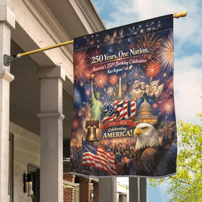 USA 250th Anniversary Flag 1776â€“2026 All Over Print Patriotic American Eagle Flag Independence Day Garden Flag Home Decor