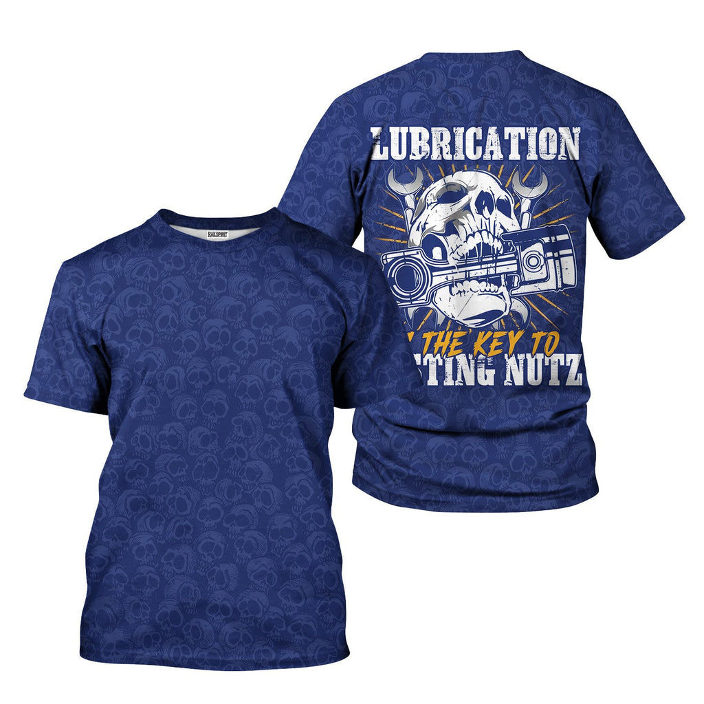 Funny Mechanic Hoodie Lubrication Is The Key To Busting Nutz Skull Wrench Mechanic Humor Gift for Dad
