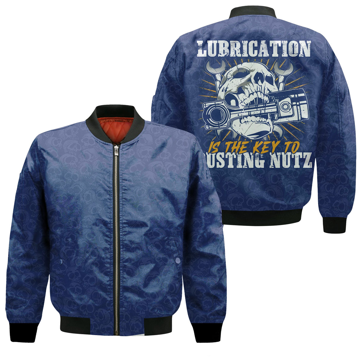 Funny Mechanic Hoodie Lubrication Is The Key To Busting Nutz Skull Wrench Mechanic Humor Gift for Dad
