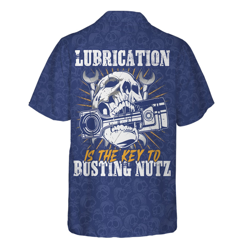 Funny Mechanic Hoodie Lubrication Is The Key To Busting Nutz Skull Wrench Mechanic Humor Gift for Dad