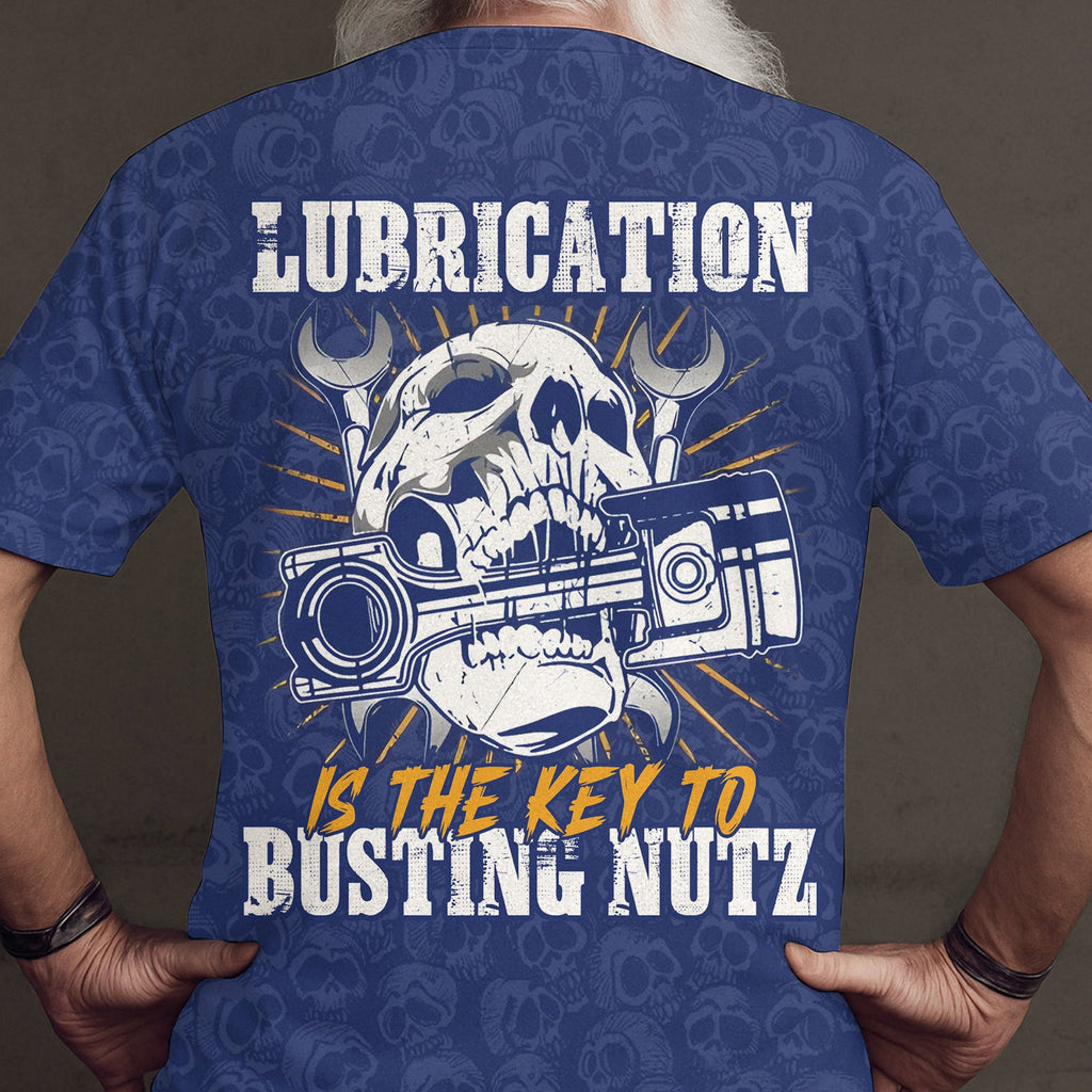 Funny Mechanic Hoodie Lubrication Is The Key To Busting Nutz Skull Wrench Mechanic Humor Gift for Dad