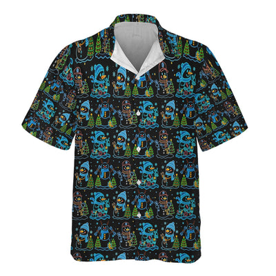 Mechanic Snowman Christmas All Over Print Shirt, Funny Holiday Mechanic Hoodie with Snowmen, Tools & Trees, Festive Winter Pattern