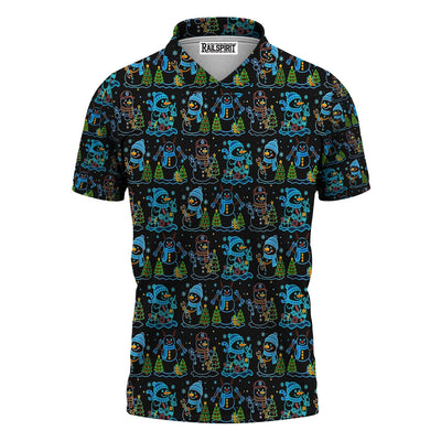 Mechanic Snowman Christmas All Over Print Shirt, Funny Holiday Mechanic Hoodie with Snowmen, Tools & Trees, Festive Winter Pattern