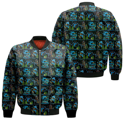 Mechanic Snowman Christmas All Over Print Shirt, Funny Holiday Mechanic Hoodie with Snowmen, Tools & Trees, Festive Winter Pattern