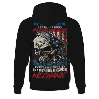 Mechanic Skull Shirt, My Skills Allow Me to Fix Anything, American Flag Design, Old School Mechanic Pride Tee for Men, Mechanic Lover