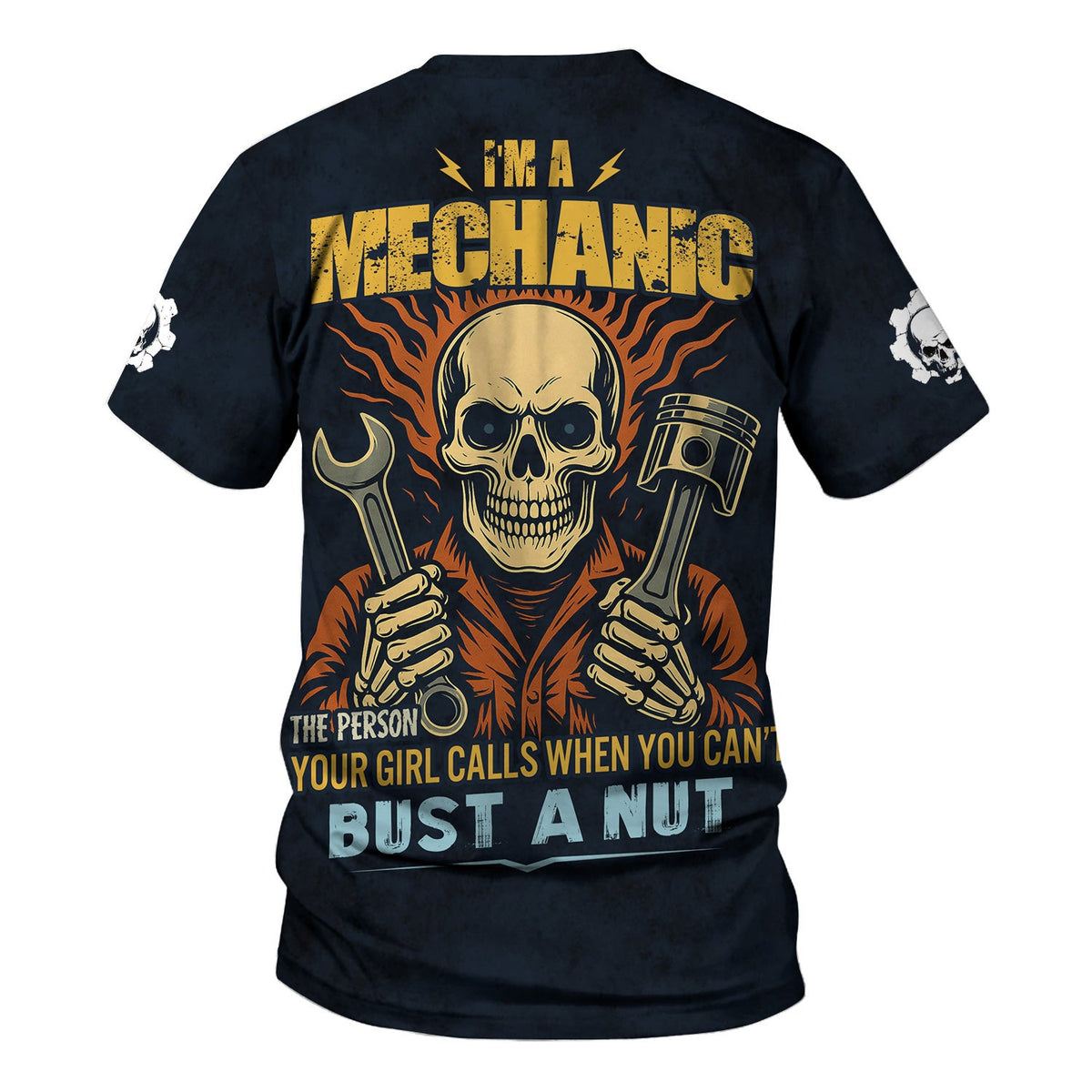 Funny Mechanic Shirt, I'm A Mechanic The Person Your Girl Calls Quote T-Shirt, Skull Mechanic Gift For Men, Garage Humor Hoodie