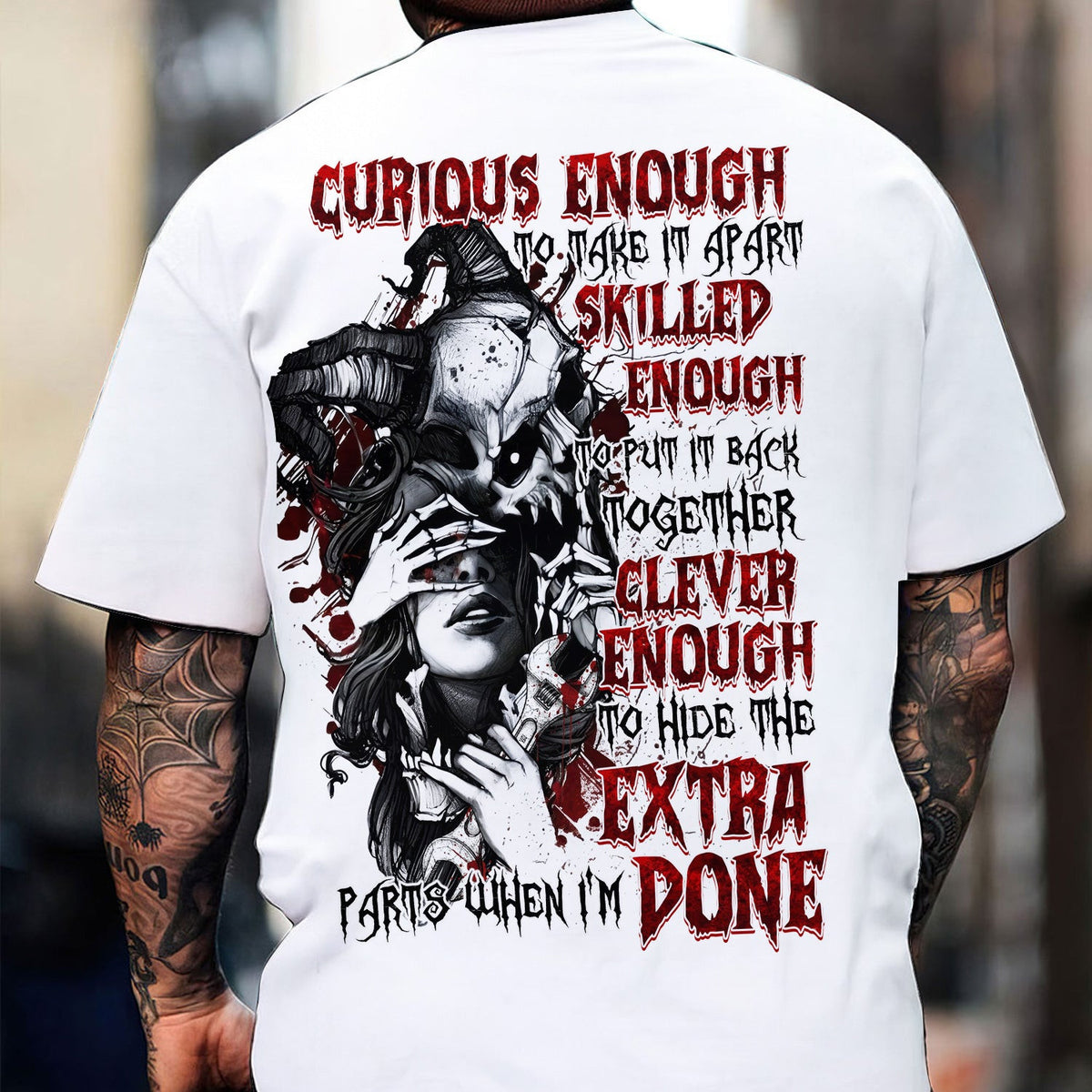 Dark Mechanic Shirt, Curious Enough To Take It Apart Skilled Enough To Put It Back Together Gothic Skull T-Shirt, Horror Style Gift