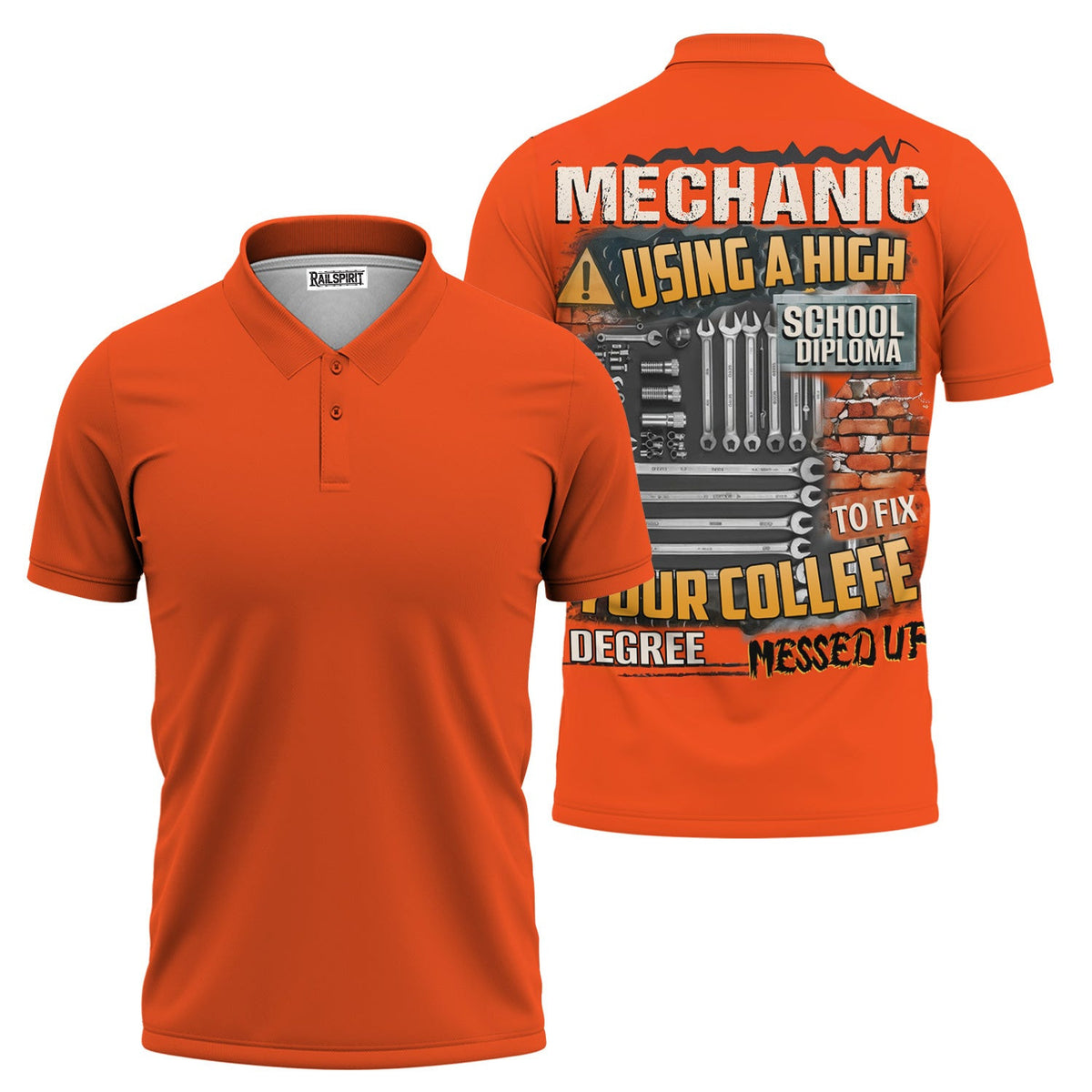 Funny Mechanic Shirt, Using a High School Diploma to Fix Your College Degree Quote Shirt, Auto Repair Gift for Car Guys, Gift for Men