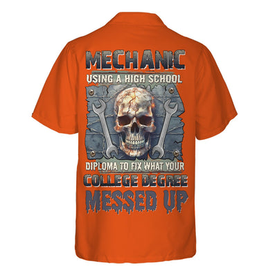 Mechanic Using a High School Diploma Shirt, Funny Mechanic Tee, Gift for Car Guys & Auto Repair Lovers
