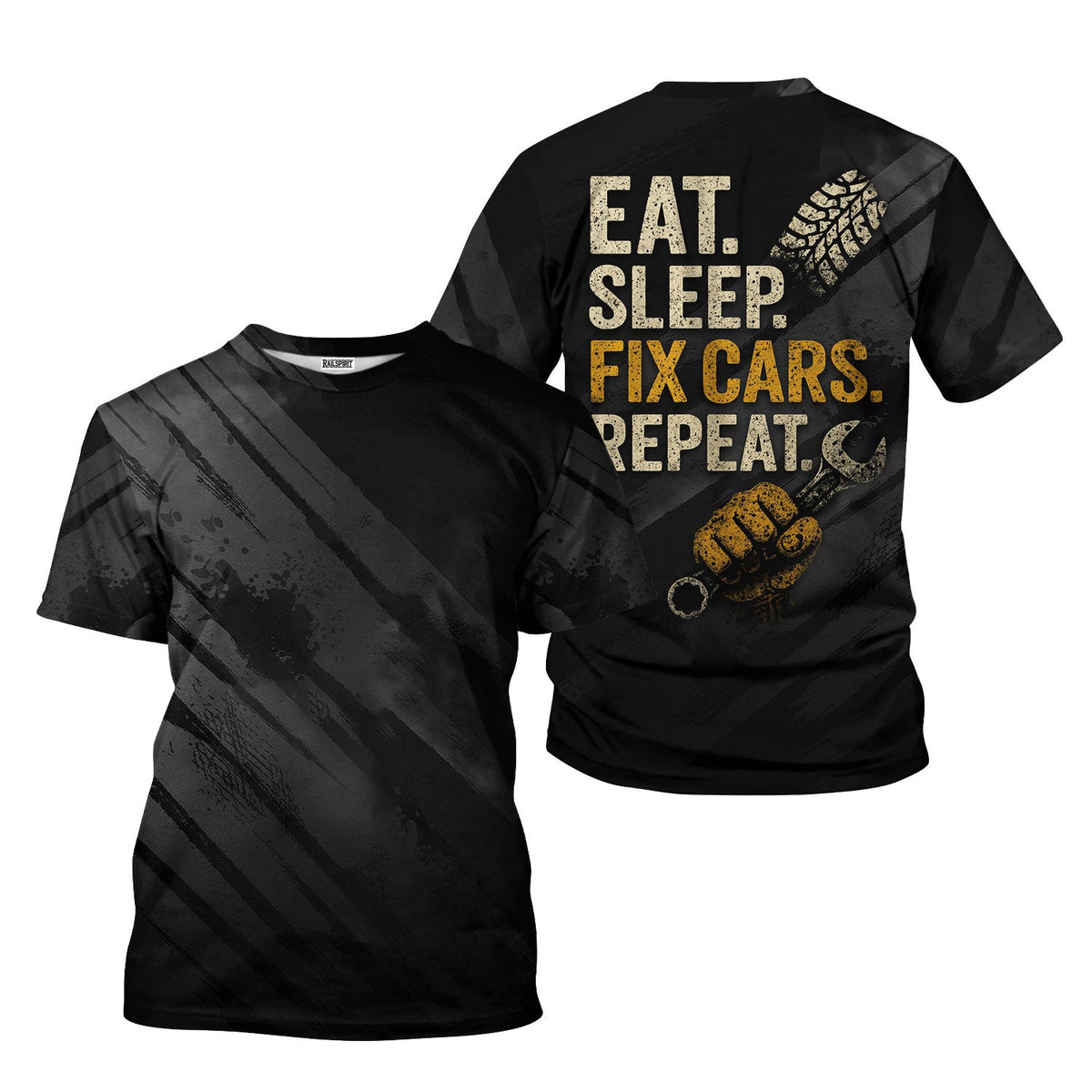 Eat Sleep Fix Cars Repeat T-Shirt, Funny Mechanic Tee for Car Guys, Auto Repair Lovers, Garage Workers, Perfect Gift Hoodie for Mechanics